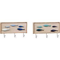 Appendino da cucina in legno mdf e ferro 3 ganci 40 x 25 cm 2 Colori