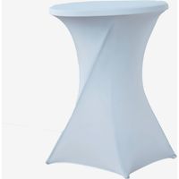Werka Pro – Housse nappe blanche pour table mange debout ronde Ø80cm – Polyester extensible – 4 poches de maintien – Lavable en machine à 30°