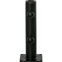 Support parasol sol ciment 2 boutons blocage 4 vis expansion base sombrilla 34/38/48mm 12x12x30 cm Noir