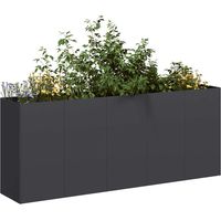 vidaXL Fioriera Nera 200x40x80 cm in Acciaio Laminato a Freddo
