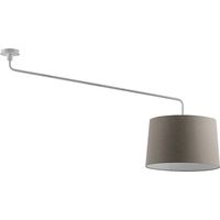 Vivien Plafoniera da Soffitto Bianca con Paralume Conico Tortora E27 IP20 48cm - Design Moderno in Metallo e Tessuto per Interni - Rossini Group