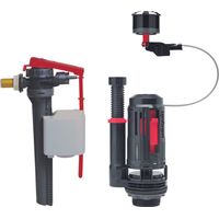 Wirquin Pro – Ensemble double chasse FLEXIFLOW 3/6 L à câble – Robinet flotteur latéral JOLLYFILL – Compatible réservoirs standards – Installation facile