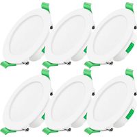 Foco LED empotrable regulable de 230 V, 7 W, 3000 K, 4000 K y 6500 K, resistente al agua IP44, ajustable, para baño y salón, paquete de 6, redondo, blanco
