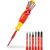 Wiha Tournevis avec magasin d'embouts LiftUp electric Phillips, PlusMinus/Pozidriv, fente avec 6 slimBits (38611)