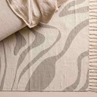Tapis zébré à franges beige et marron 60x90cm