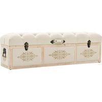 Panca contenitore cm 110 panna massello di abete e tessuto 020010762