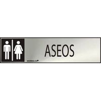 Panneau Informatif ''aseos'' Mixte (inox Adhesif 0.8mm) 5x20cm