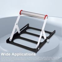 Machine de découpe réglable en hauteur (55-135 mm), porte-matériaux, trépied multifonctionnel, support auxiliaire pliable.