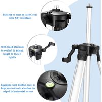 Jeffergarden Multi-function Self-leveling 3D 12-line Level, Vertical Level with 1.2m3 Height Adjustable Alloy Extension Rod Tripod-DOU