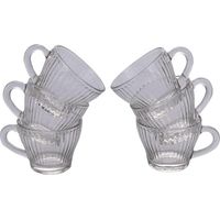 SET 6 TAZZINE CAFFE VETRO LINEE VERTICALI 90 ML