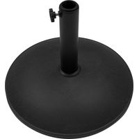 Base Ombrellone Inclinabile 16kg in Cemento Nero Rotonda da Giardino