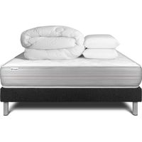 Komplettpaket Bett - Matratze 200x200 cm + Boxspringbett mit Lattenrost (im Set) + 2 Kopfkissen + Bettdecke - Vitalmemo