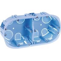 Eur Ohm – Boîtier de protection pour prise électrique double 67x40mm – Entraxe 71mm – Montage facile avec collier de câblage PERFIX