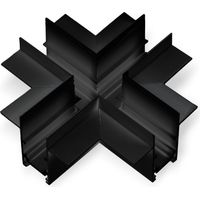 Connecteur en X pour rail magnétique encastré 20mm - Noir