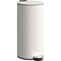 Cubo de Basura Cocina 30L con Pedal Tapa de Cierre Suave y Cubo Extraíble para Dormitorio Oficina Estudio Salón Crema
