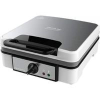 Cecotec – Gaufrier inox 1200 W – Revêtement antiadhésif RockStone – Température ajustable – Bords XL pour éviter débordements - 4Inox