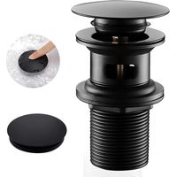 Raccordement pour trop-plein d'évier, raccordement pour robinet de vidange, raccordement pour lavabo noir, raccordement universel pour lavabo (noir)