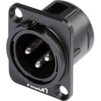 Hicon HI-X3DM-M XLR-Steckverbinder Flanschstecker, Kontakte gerade Polzahl: 3 Schwarz 1 St.