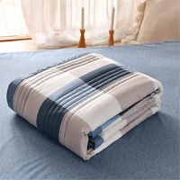 Couvre-lit matelassé bleu 150×200 cm – microfibre réversible , dessus de lit décoratif