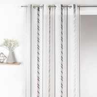Voilage organza à rayures verticales Gris clair 140x260 cm