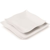 Fade Helton set 6 piatti frutta porcellana bianca 21x21 cm