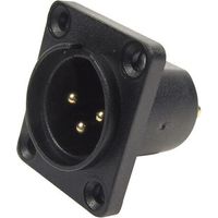 XLR embase mâle, contacts droits Cliff CP30060 Nombre de pôles: 3 noir 1 pc(s)