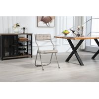 Lot de 2 chaises pliantes - Chaises de salle à manger pliables avec coussin, portables et déjà assemblées, idéales pour les invités (cuisine, bureau, mariage, fête), couleur kaki.