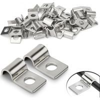 Lot de 30 attaches en treillis métallique rigide de 6 mm, en acier inoxydable, pince en U, trou unique, fixation murale, treillis métallique rigide pour câbles de 5 à 6 mm de diamètre, installation de