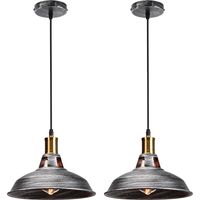 Vintage Pendant Lights Retro Pendant Light Creative Vintage Ceiling Light For Kitchen Farmhouse Hallway Indoor Silver (2PCS)