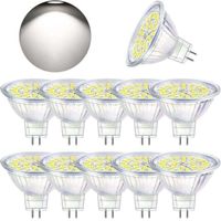 Lampadina LED GU5.3, bianco freddo 6000K, MR16 LED 12V 5W, equivalente a lampadine alogene da 50W, lampadine LED spot non dimmerabili, confezione da 10