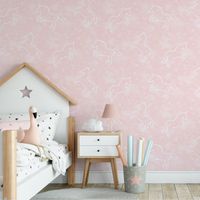 Ullumicorn Pink Unicorn Wallpaper Pink Spongeable Children Kids Room