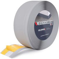 HOLZBRINK Weichsockelleiste selbstklebend PVC 70x20mm, 2,5 m Küchenleiste Arbeitsplatte Abschlussleiste selbstklebend für Badezimmer Farbe: Grau