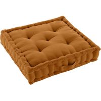 Douceur D'Intérieur – Coussin de sol déhoussable 50x50x10 cm – 60% coton recyclé et 40% polyester – Poignée de transport – Confort intérieur et extérieur