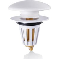 Bouchon d'évier de rechange en céramique pour trou de vidange de 34 mm à 40 mm, bouchon d'évier pop up en céramique pour baignoire, cuisine, lavabo (blanc)