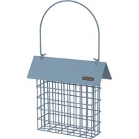 Support pain de graisse en métal avec toit bleu orage pour oiseaux - zolux