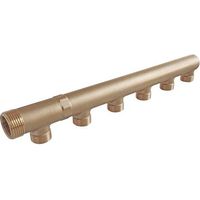 Collecteur double filetage bouchonné, 6 départs, pour sanitaire et chauffage