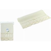 Asciugamano Bagno Telo Cotone Morbido Decorato 70x140cm 380gr Beige Chiaro 79504