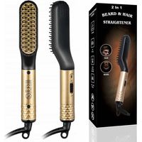Mini peigne électrique pour barbe et cheveux pour hommes, lisseur pour barbe et cheveux