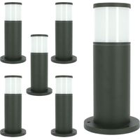 Arum Lighting – Lot de 6 bornes extérieures E27 – Corps en aluminium gris anthracite – Hauteur 35cm – IP44 pour utilisation extérieure