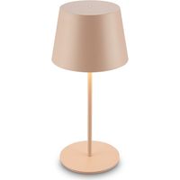 Briloner LED Tischlampe Kabellos Ø9,5x20,5 cm 1,2W 120lm 2700K Warmweiß Dimmbar Beige - Akku Tischleuchte Wohnzimmer Schlafzimmer Balkon