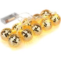 Guirlande Lumineuse Boule Disco LED, Mini Boules Disco, Ornement d'arbre, Boules Disco à Piles pour Noël (g)