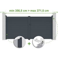Puerta batiente regulable ancho CARPATIA 3,5m Alt.180cm aluminio Gris antracita