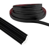 Black Quadrant Trim, Flexible Skirting Board Coving for Ceilings Plastic Tile Trim Worktop Edging Strip for Wall Ceiling Cabinet Countertop Floor Edges and Corners Decoration(129mm-2.5m, 4.6mm Thick)