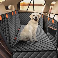 Housses de Siège d'auto pour Chien Protection Voiture Chien Protege Banquette Arrière Antidérapant et Imperméable avec Fenêtre en Maille Visible et Pochette de Rangement et Harnais pour Chien Noir