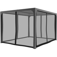 Kit Tenda Zanzariera per Pergola Bioclimatica 360x300 cm Chiusura Zip