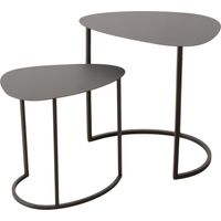 Couchtische JERRY, tropfenförmig, aus Metall, 2er-Set