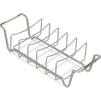 Support à côtelettes, panier pour rôtis, 2 en 1, multifonctionnel, acier carbone, soirée barbecue, BBQ, argenté