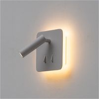 Kosilum – Liseuse double lumière LED blanche – Éclairage indirect non-éblouissant – 2 interrupteurs – 13 cm x 13 cm – Applique murale design