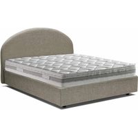 Talamo Italia Letto matrimoniale Cora, Letto contenitore con rivestimento in tessuto, 100% Made in Italy, Apertura frontale, con materasso Cm 160x190 incluso, Tortora, con imballo rinforzato