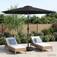 Garten Sonnenschirm mit LED-Lichtern 300 x 300 cm Polyester